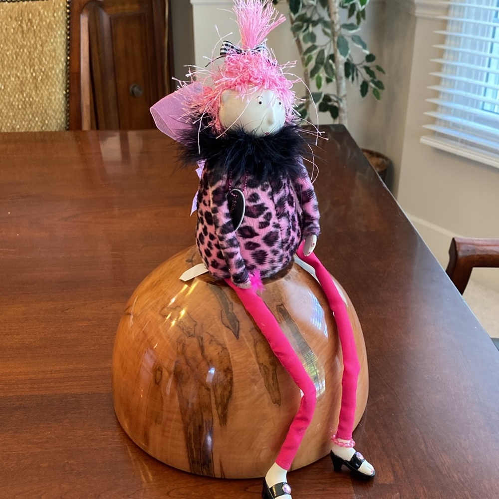 HALLMARK “Laughter Happiness” Wish Sister Figure Doll Pink Leopard Collectible